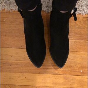 Black velvet booties